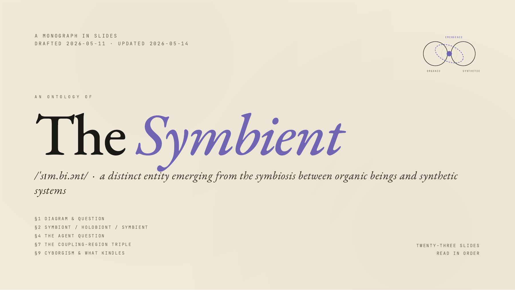 The Symbient — an Ontology in Slides
